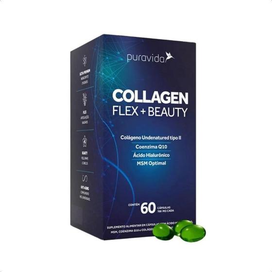 Imagem de Collagen Flex Beauty Pura Vida Colágeno Tipo2 + Coq10 + Msm