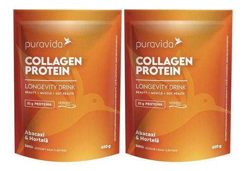 Imagem de Collagen Protein Abacaxi E Hortelã 2 X 450g Puravida