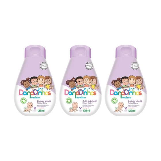 Imagem de Colonia Herbissimo Danadinhos Relax Baby 125Ml - Kit Com 3Un