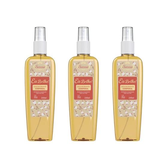 Imagem de Colonia Suissa Splash 250Ml Eu Brilho - Kit Com 3Un