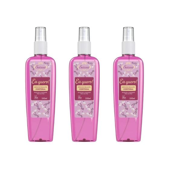 Imagem de Colonia Suissa Splash 250Ml Eu Quero - Kit Com 3Un