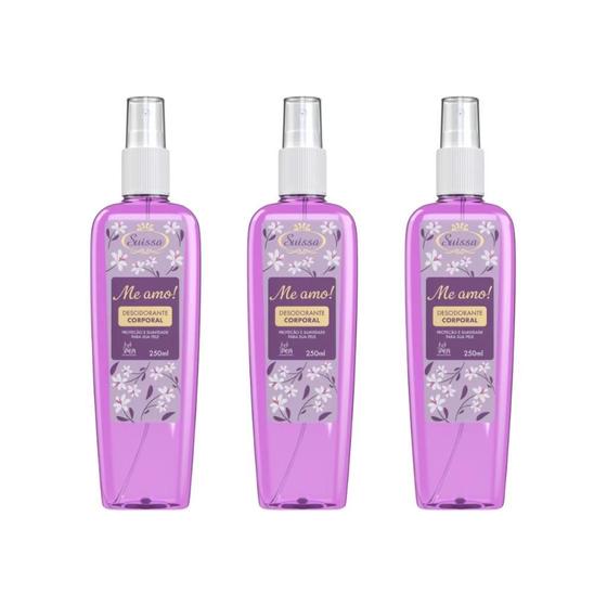 Imagem de Colonia Suissa Splash 250Ml Me Amo - Kit Com 3Un