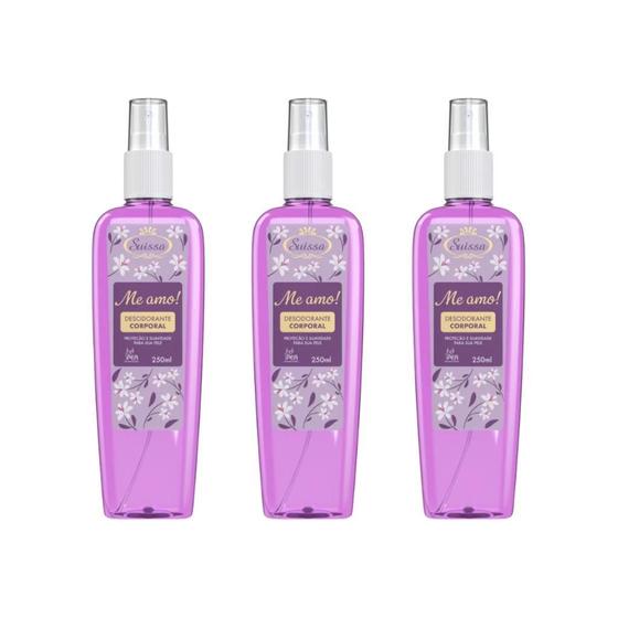 Imagem de Colonia Suissa Splash 250Ml Me Amo - Kit Com 3Un