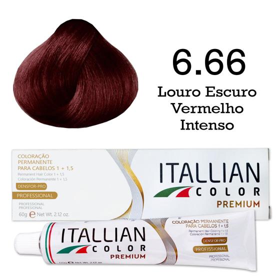 Imagem de Coloração 6.66 Louro Escuro Vermelho Intenso  Itallian Color