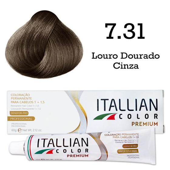 Imagem de Coloração 7.31 Louro Dourado Cinza  Itallian Color