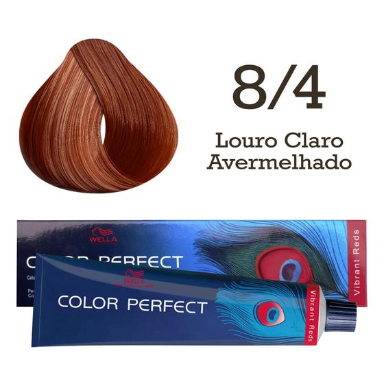 Imagem de Coloração 8/4 Louro Claro Avermelhado Color Perfect  Wella Professionals