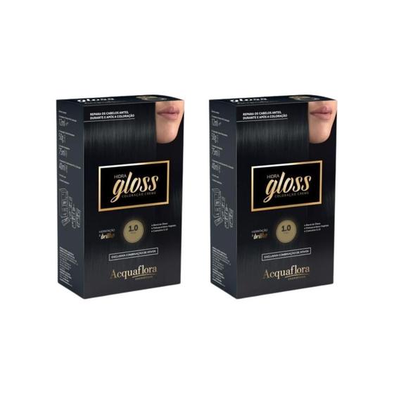 Imagem de Coloraçao Acquaflora Hidra Gloss 1.0 Preto - Kit C/2Un