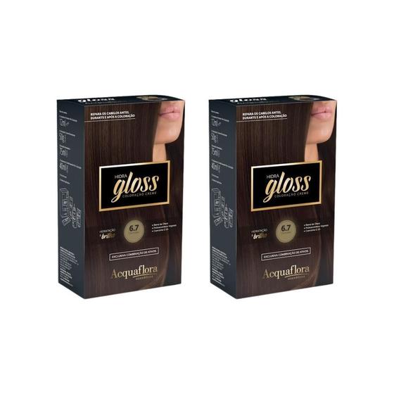 Imagem de Coloraçao Acquaflora Hidra Gloss 6.7 Chocolate-Kit C/2Un