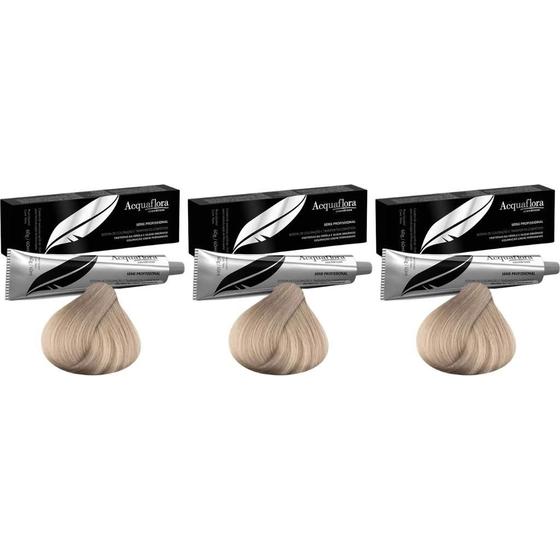 Imagem de Coloraçao Acquaflora Perm 12.1 Louro Cinza Esp 60G-Kit C/3Un