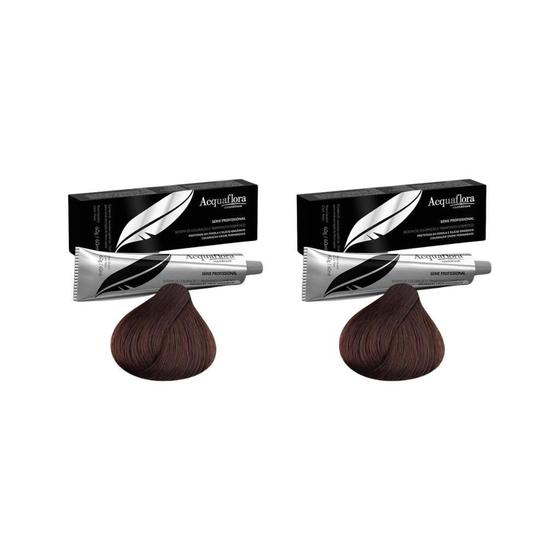 Imagem de Coloraçao Acquaflora Perm 4.77 Cast Nat Marr Int 60G-Kit 2Un