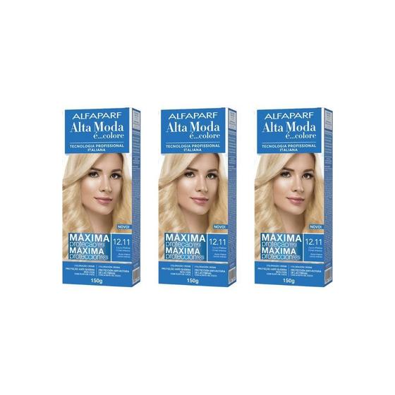 Imagem de Coloraçao Alta Moda 12.11 Lour Cinz Int 150G-Kit C/3Un
