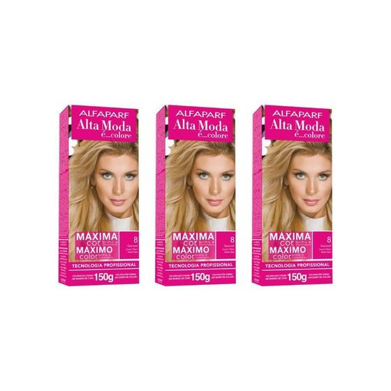 Imagem de Coloraçao Alta Moda 8.0 Louro Claro 150G-Kit C/3Un