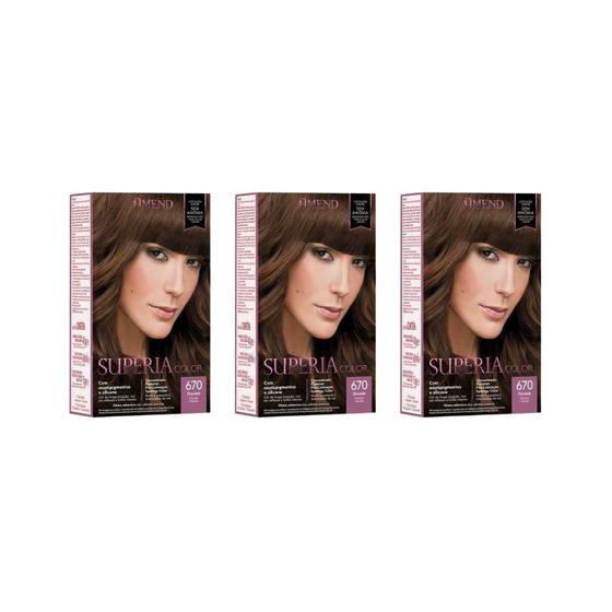 Imagem de Coloraçao Amend Superia 670 Chocolate - Kit C/3Un