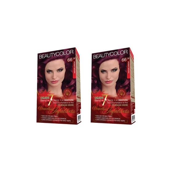 Imagem de Coloraçao Beauty Color  66.26 Marsala Infalivel - Kit C/2un