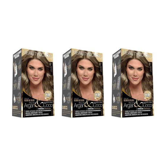 Imagem de Coloraçao Beauty Color 8.1 Louro Cl Acinz-Kit 3Un