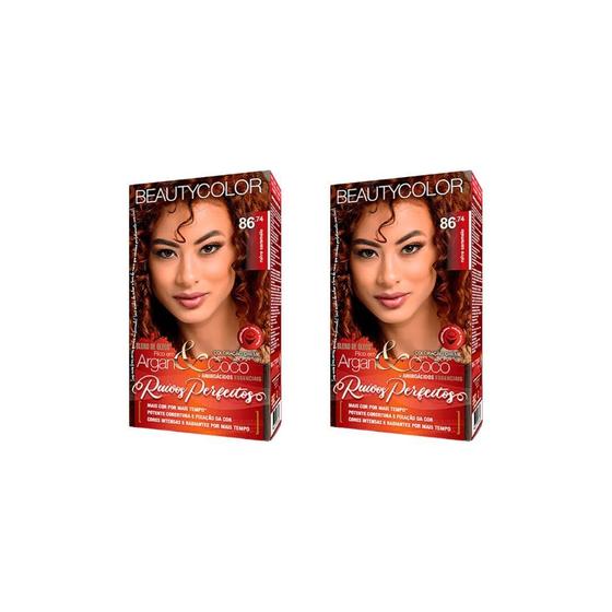 Imagem de Coloraçao Beauty Color 86.74 Ruivo Caramelo- Kit C/2Un