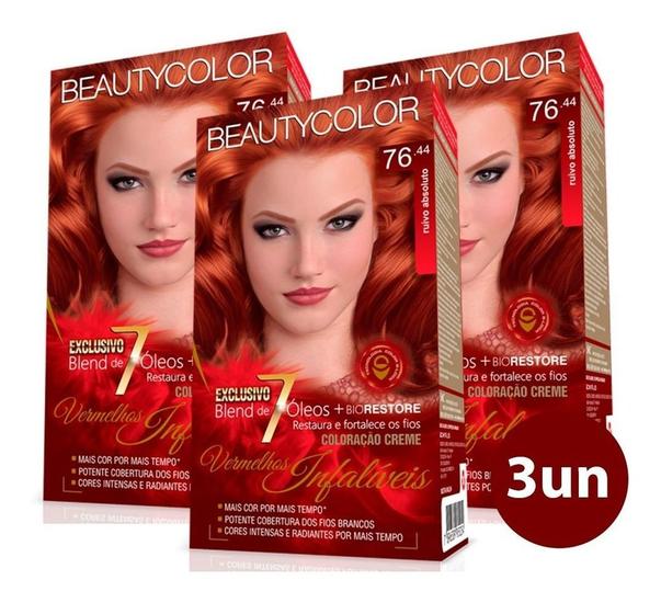 Imagem de Coloracao Beautycolor 76.44 - Ruivo Absoluto (Kit C/3 )