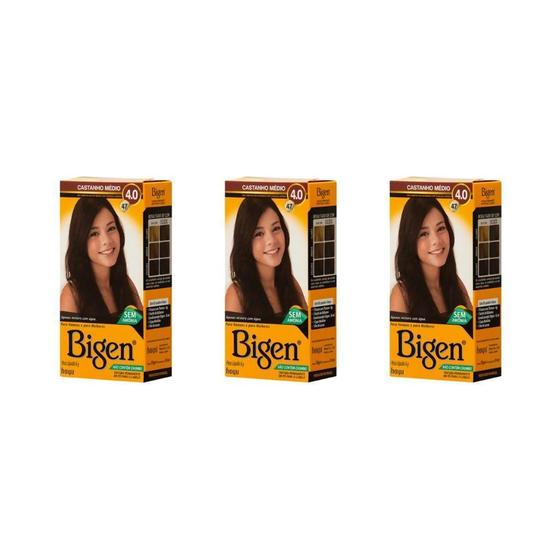 Imagem de Coloraçao Bigen 47 Castanho Medio - Kit Com 3Un