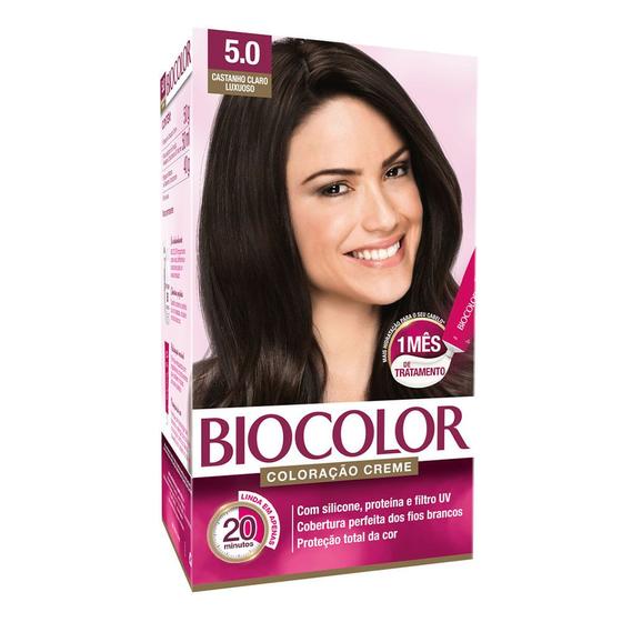 Imagem de Coloração biocolor kit - tons escuros - castanho claro 5.0
