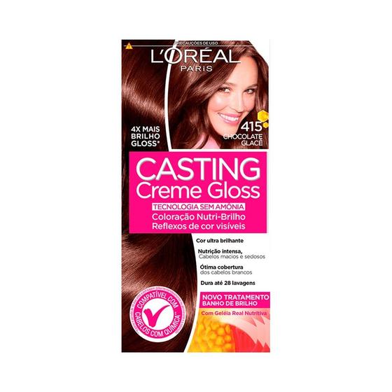 Imagem de Coloração Casting Creme Gloss L'Oréal Paris - 415 Chocolate Glacê