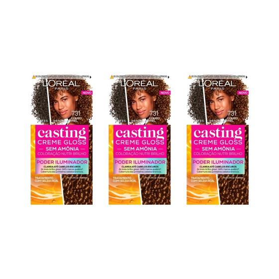 Imagem de Coloraçao Casting Gloss 731 Louro Mel - Kit C/3un