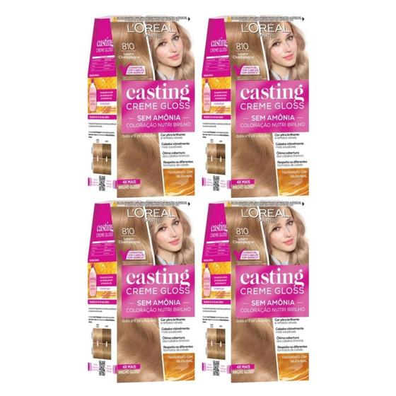 Imagem de Coloraçao Casting Gloss 810 Louro Perola - Kit Com 4Un