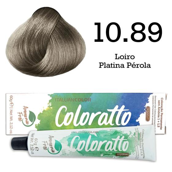 Imagem de Coloração Coloratto 10.89 Loiro Platina Pérola  Itallian Color