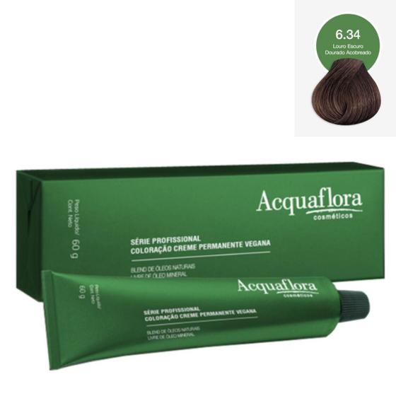 Imagem de Coloração Creme Acquaflora Vegana 6.34 Louro Escuro Dourado