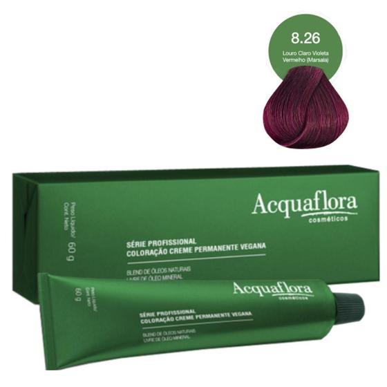 Imagem de Coloração Creme Acquaflora Vegana 8.26 Louro Claro Violeta