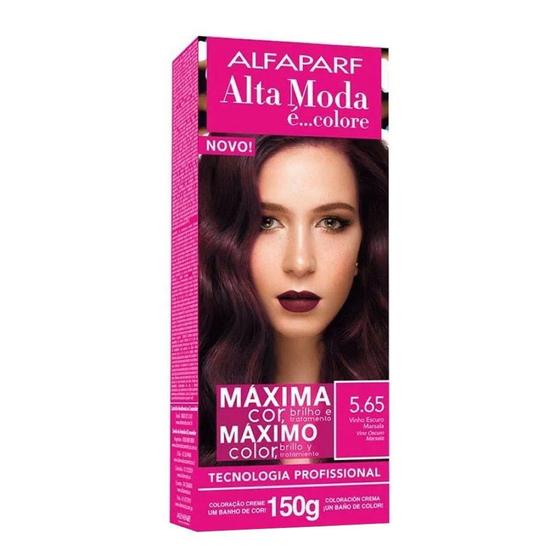 Imagem de Coloração Creme Alta Moda 5.65 Vinho Escuro Marsala - Alfapart