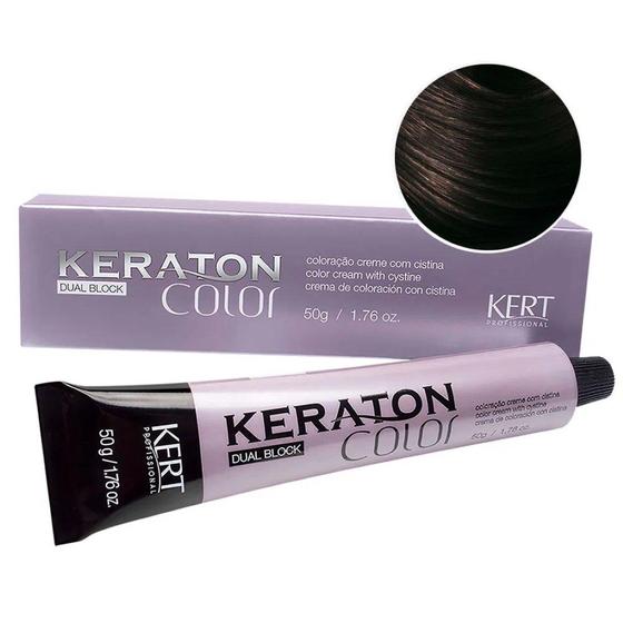 Imagem de Coloração Creme Dual Block Keraton Color 4.0 Castanho Médio 50g - Kert