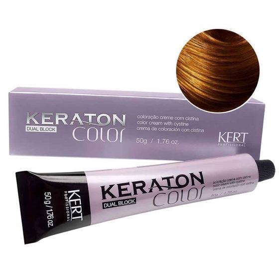 Imagem de Coloração Creme Dual Block Keraton Color 7.3 Louro Médio Dourado 50g - Kert