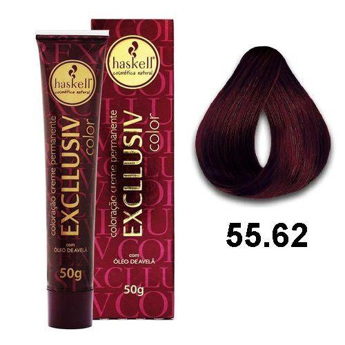 Imagem de Coloração Creme Haskell  55.62 Castanho Claro Vermelho Violeta Especial  50g