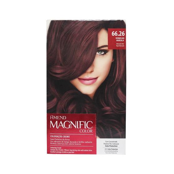 Imagem de Coloração Creme Magnific com Concentrado Protetor Pós Coloração 66.26 Vermelho Marsala - Amend