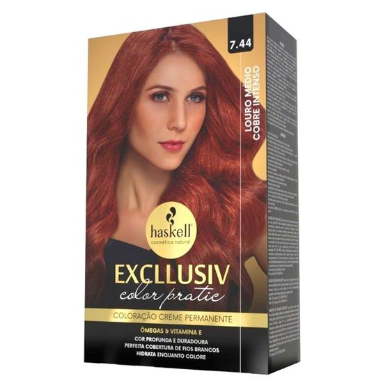 Imagem de Coloração Excllusiv Color Pratic 7.44 Louro Médio Cobre Intenso Haskell
