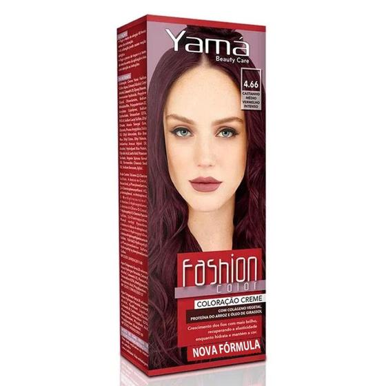 Imagem de Coloração Fashion Color 4.66 Castanho Médio Vermelho Intenso 60g - Yamá