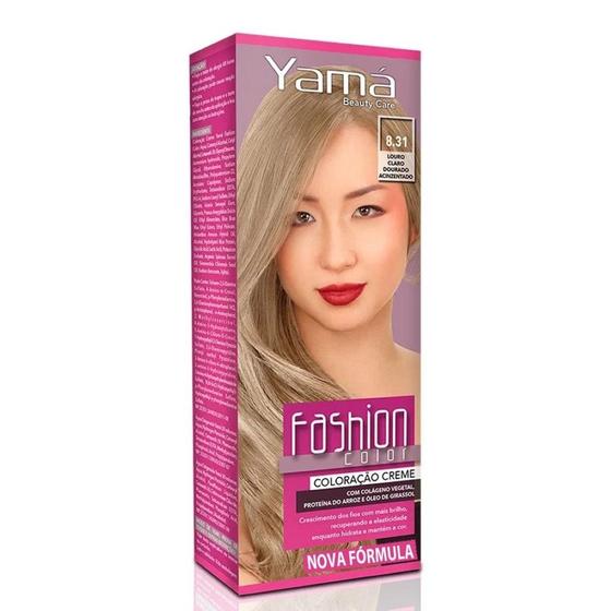 Imagem de Coloração Fashion Color 8.31 Louro Claro Dourado Acinzentado 60g - Yamá