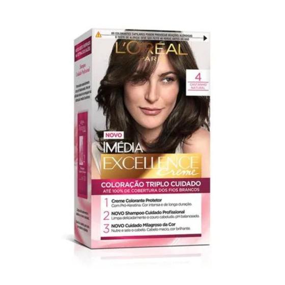 Imagem de Coloração Imédia Excellence L'Oréal Paris - 4 Castanho Natural