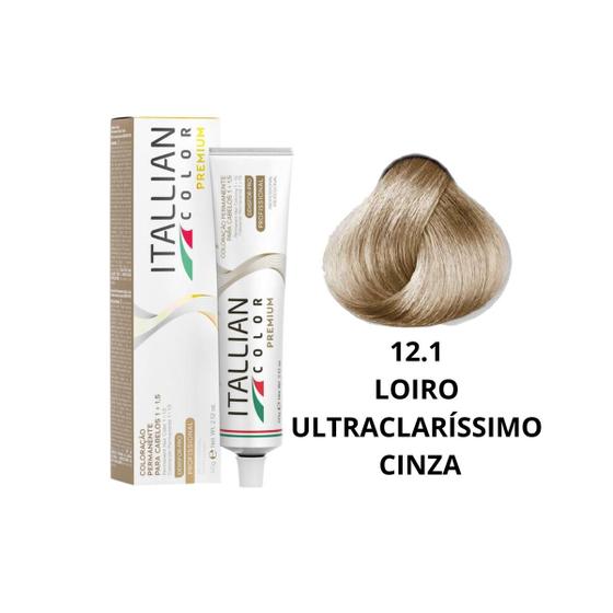 Imagem de Coloração Italian Premium 12.1 Loiro Ultraclaríssimo Cinza