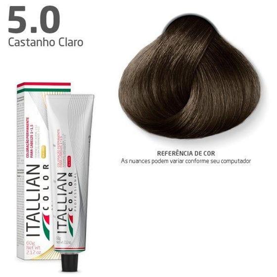Imagem de Coloração Itallian Color 5.0 Castanho Claro 60g - Italian Hairtech