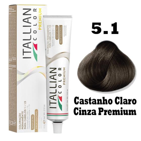 Imagem de Coloração Itallian Color 60g Castanho Claro Cinza Premium 5.1