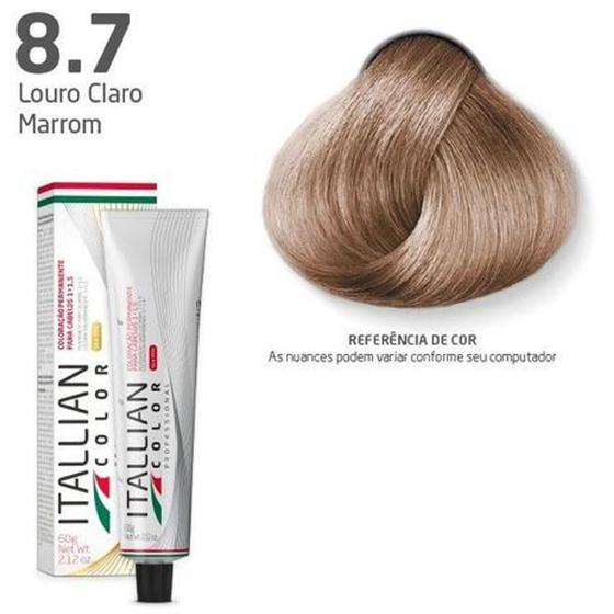 Imagem de Coloração itallian color 60g louro claro marrom 8.7 - Itallian Hairtech