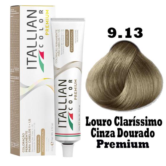 Imagem de Coloração Itallian Color 60g Profissional:9.13-Louro Claríssimo Cinza Dourado Premium