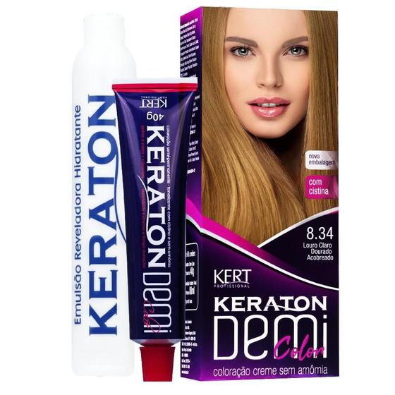 Imagem de Coloração Keraton Demi Color 8.34 Louro Cl. D. Acobreado