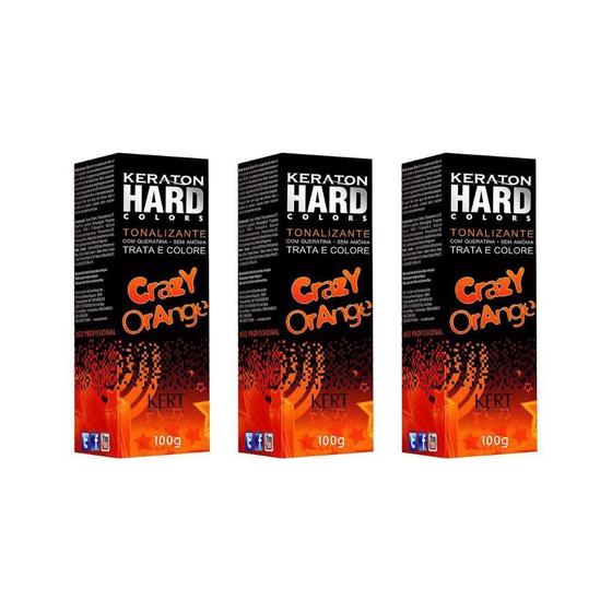 Imagem de Coloraçao Keraton Hard Colors Crazy Orange - Kit Com 3Un
