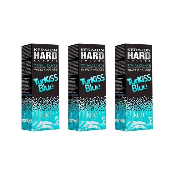 Imagem de Coloraçao Keraton Hard Colors Turkiss Blue - Kit Com 3Un