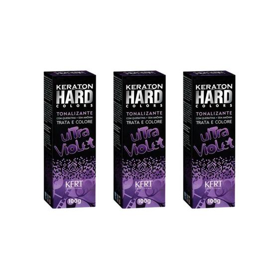 Imagem de Coloraçao Keraton Hard Colors Ultra Violet - Kit Com 3Un