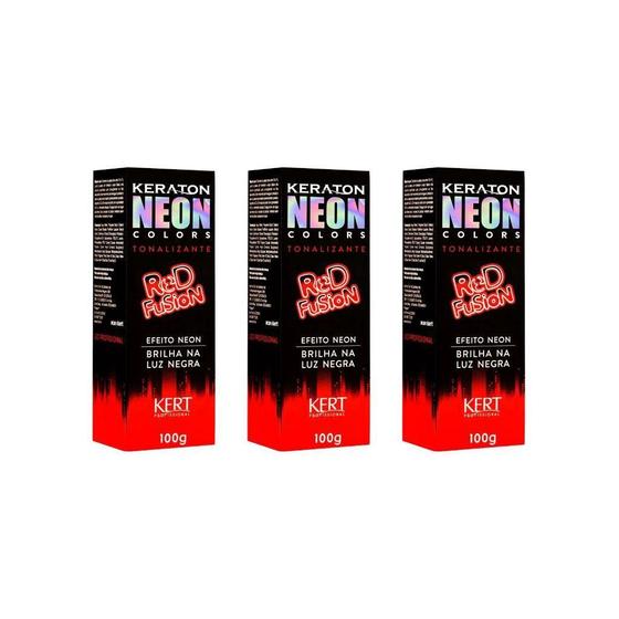 Imagem de Coloraçao Keraton Neon Colors Red Fusion-Kit C/3Un