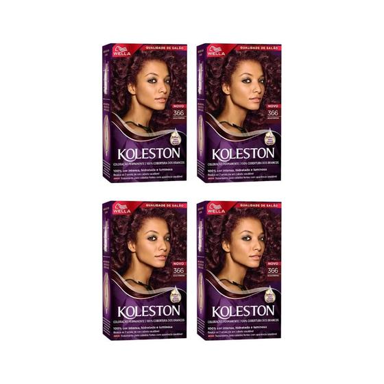 Imagem de Coloraçao Koleston 366 Acaju Purpura-Kit C/4Un