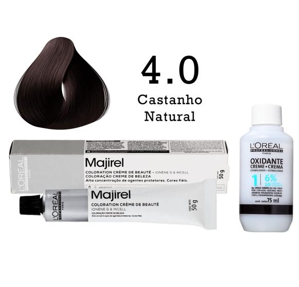 Imagem de Coloração Majirel 4.0 Castanho Natural + Emulsão Oxi 20 Vol. 75ml  L'Oréal